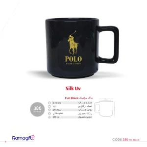 لیوان سرامیکی مشکی تبلیغاتی کد 380