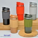 تراول ماگ تبلیغاتی دور سیلیکونی رنگ بندی